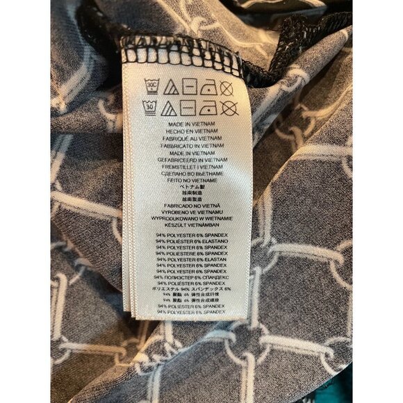 Michael by Michael Kors Navy Geometric Design Lace-Up Neck Blouse Sz S - Picture 10 of 10